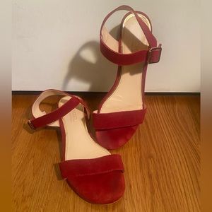 Red Two Strap Michael Shannon Sandals - Women’s Size 7.5